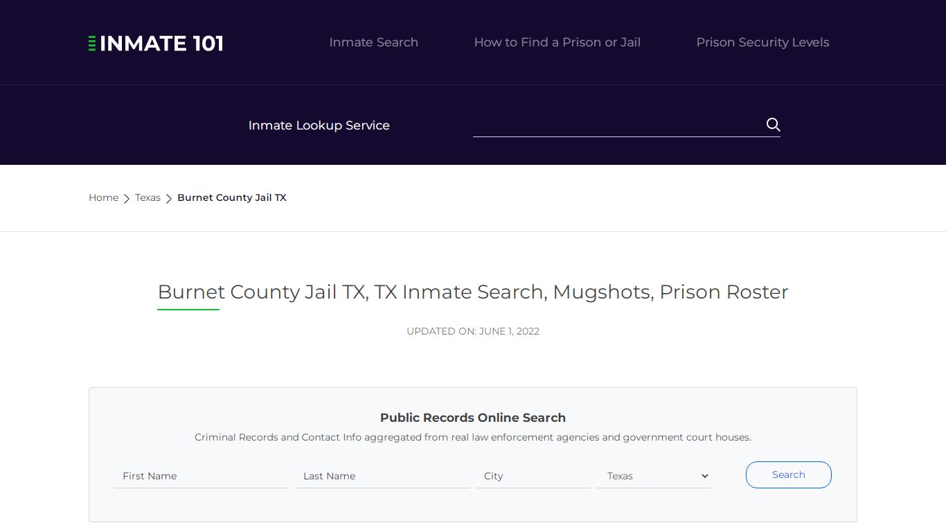 Burnet County Jail TX, TX Inmate Search, Mugshots, Prison ...